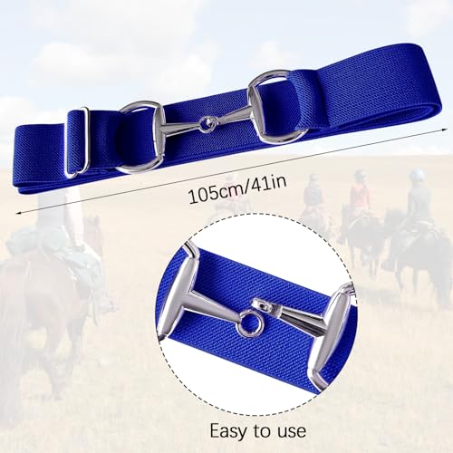 Image of Huaerle 1.5 inch Elastic Equestrian Belt with Bit Buckle and Leather Key Strap