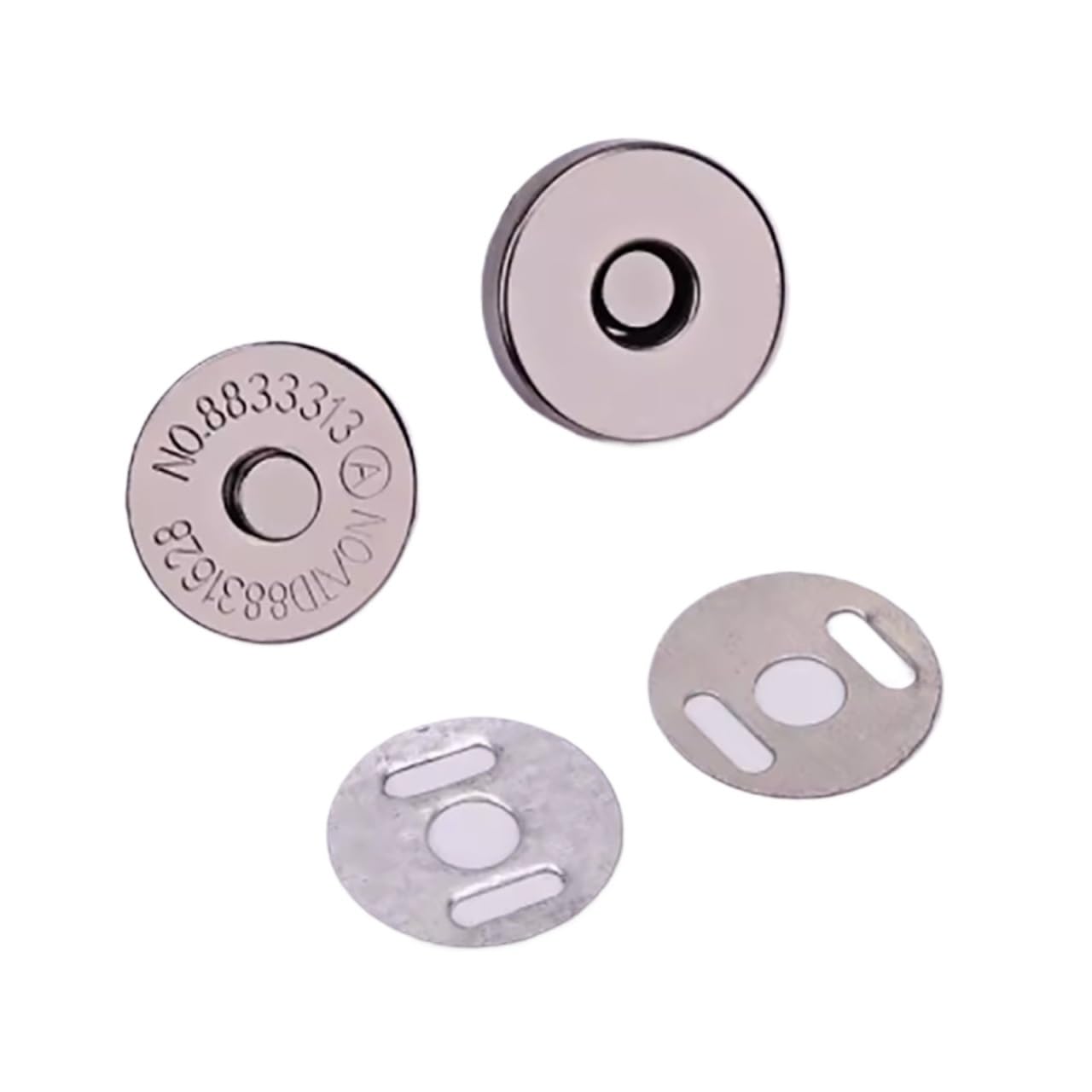 Magnetic Press Studs 10Sets Magnetic Buttons for Bags and Wallets Automatic Adsorption Clasp Snaps 14mm 18mm Sewing Leather Craft(Gunmetal,14mm 0.55in)