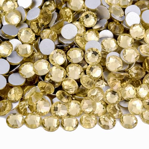 Image of 1440pcs Flat Back Rhinestones Round Gems for Nail Art and Craft Glue Fix,Crystal Stone Beads Bedazzling gems for Crafting 0.18 inch 4.8mm SS20 Jonquil