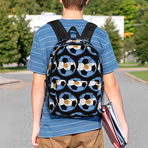 Soccer Argentina Flag Canvas Backpack 3D Printed Laptop Daypack Travel Rucksack Carrying Bag Tote Backpacks Fashion Lightweight Book Bags For Outdoor Daily 15.4In #TOP7