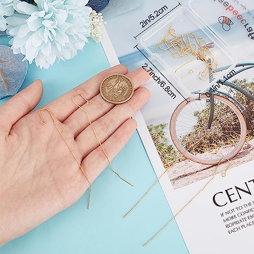 Beebeecraft 12Pcs 93mm Gold Plated Tassel Ear Threads with Sterling Silver Pins and Loop Drop Earring Findings for DIY Jewelry Making - Image 3