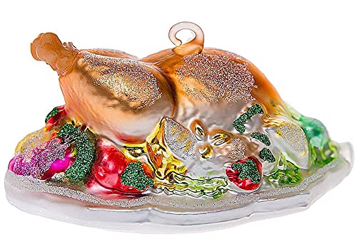 2 Pack Thanksgiving Turkey Platter Glass Christmas Ornaments For Christmas Tree Decorations, Hanging Decorative Food Glass Ornaments #TOP20