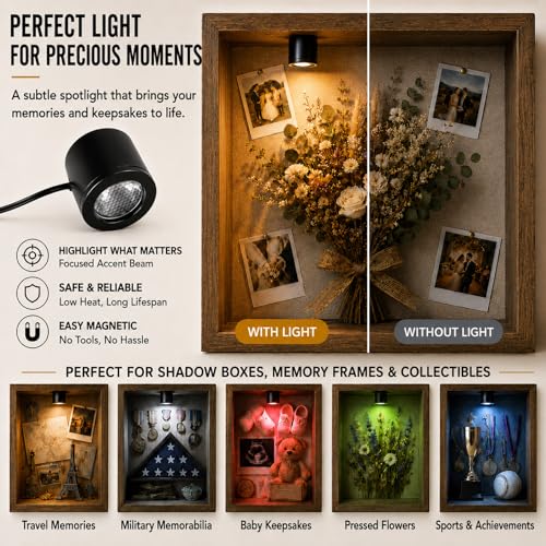 Image of TAYSING Mini LED Spotlights, USB Powered Small Spotlight Display Lights, Accent Lighting for Artwork, Paintings, Jewelry, Display Cases, handicrafts, Models, Toys, Puzzles (Warm White, 2 Pack)