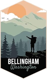 Bellingham Washington 2-Inch Vinyl Decal Sticker Outdoors Hike Design