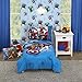 Marvel Avengers Fight the Foes Blue, Red, Green Hulk, Iron Man, Thor, Captain America 4 Piece Toddler Bed Set - Comforter, Fitted Bottom Sheet, Flat Top Sheet, and Reversible Pillowcase