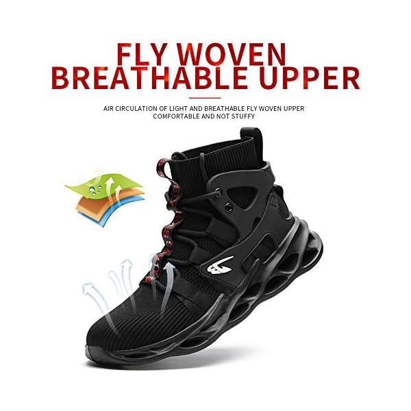 Steel Toe Work Boots for Men Women Lightweight Industrial & Construction Indestructible Safety Comfortable Shoes,Grey,Men's Size 5-11.5 - Image 5