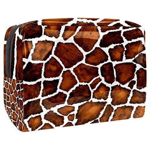 Portable Makeup Bag with Zipper Travel Toiletry Bag for Women Handy Storage Cosmetic Pouch Animal Giraffe Cover