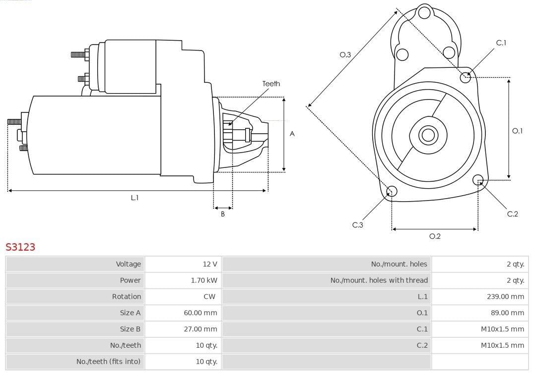 AS-PL MOTOR DE ARRANQUE Compatible con MERCEDES-BENZ Clase C T-modell S204 Clase E T-modell S212 Clase E Sedán W212 Clase C Sedán W204 Clase E Sedán W211