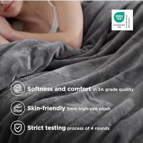Image of Bedsure GentleSoft Fleece Blanket Twin XL Grey - College Dorm Room Essentials for Guys and Girls Soft Warm Throw Blanket Dorm Room Decor, 66x90 inches