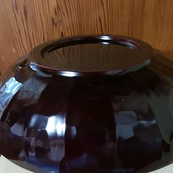 Amazon.co.jp: こね鉢尺2 栃こね鉢 くり抜き ナタ目彫り 溜塗り