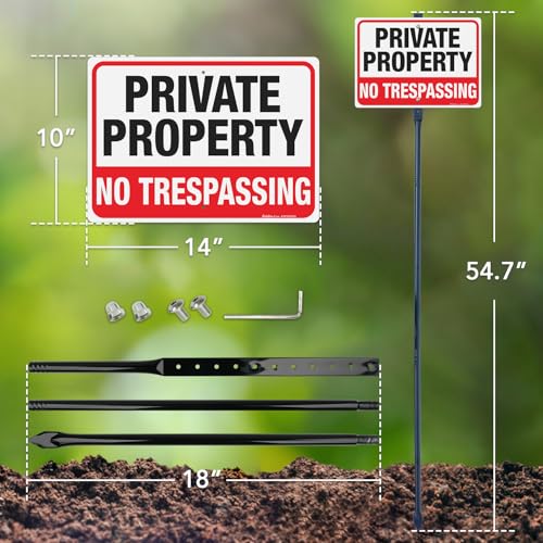 Panneau No Trespassing extérieur rigide résistant décoloration et rouille - 3