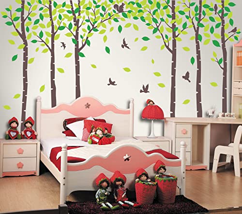 Vinilos decorativos grandes árbol con aves y ardilla miniatura 6