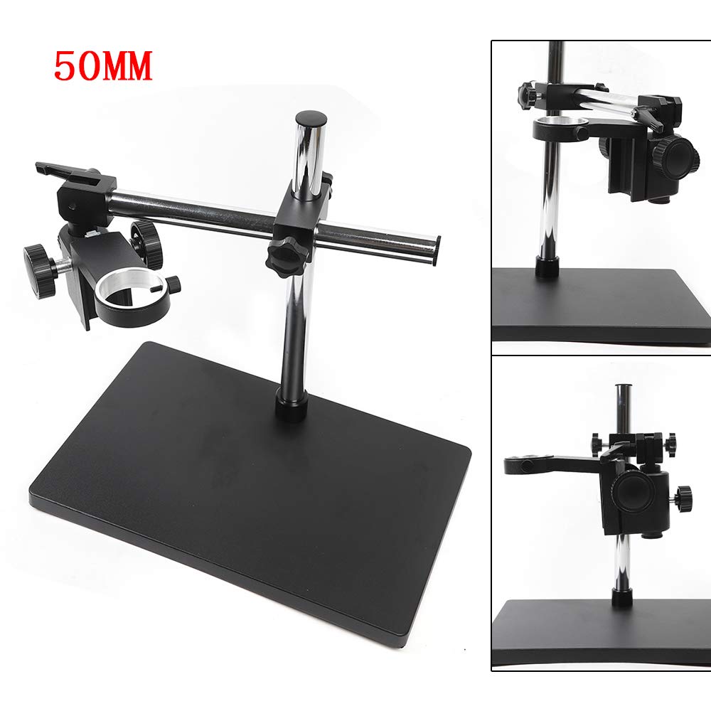 Universal Mikroskopstativ,Heavy Duty Digital Mikroskop Halter Ständer Stativ Lift Halterung Werkze Halter Zweiarm Metallausleger 50cm Ring Schwere, 32cm Einstellbare Höhe