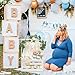 Barydat Large Wooden Baby Shower Crate Closet with Handle and Garland, 17.7inch Baby Shower Basket for Newborn Girl Boys Gifts Pregnancy New Parent(White)