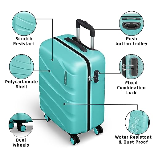 Image of Safari Cabin Polycarbonate Persia Hardside Small Size Luggage Spearmint Color 55Cm, 4, Spinner, Trolley Bag