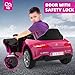 MINIATURE MOTORS 12V Licensed Electric Car with Remote Control, Kids Ride On Car with Bluetooth USB Music Player, 3.1MPH Max Speed, Battery Powered Roadster Birthday Day Gift for Boys and Girls-Rosy