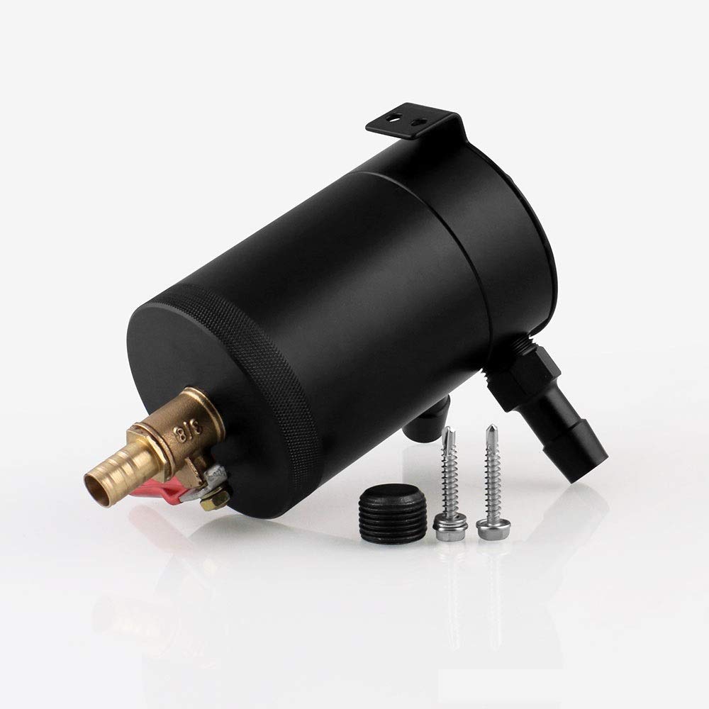 DollaTek tubo di scarico a doppio passaggio lucido serbatoio in alluminio per automobile con filtro aria per rifiuti Serbatoio del refrigerante in alluminio per il recupero dell'olio