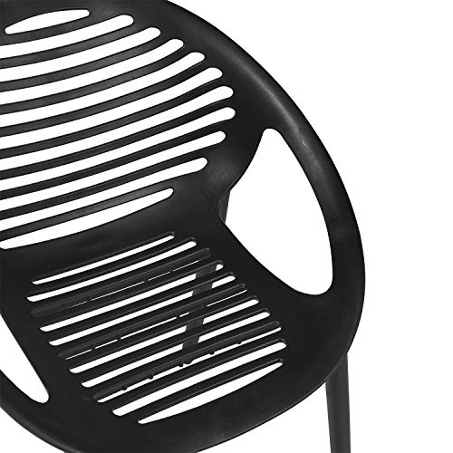 Image of Cello Abacus Chair Set Pack of 2 - Black | Strong and Durable | Easy to Clean | Chair for Living Room, Bed Room, Kitchen, Office Room, Outdoor | 3 Years Warranty