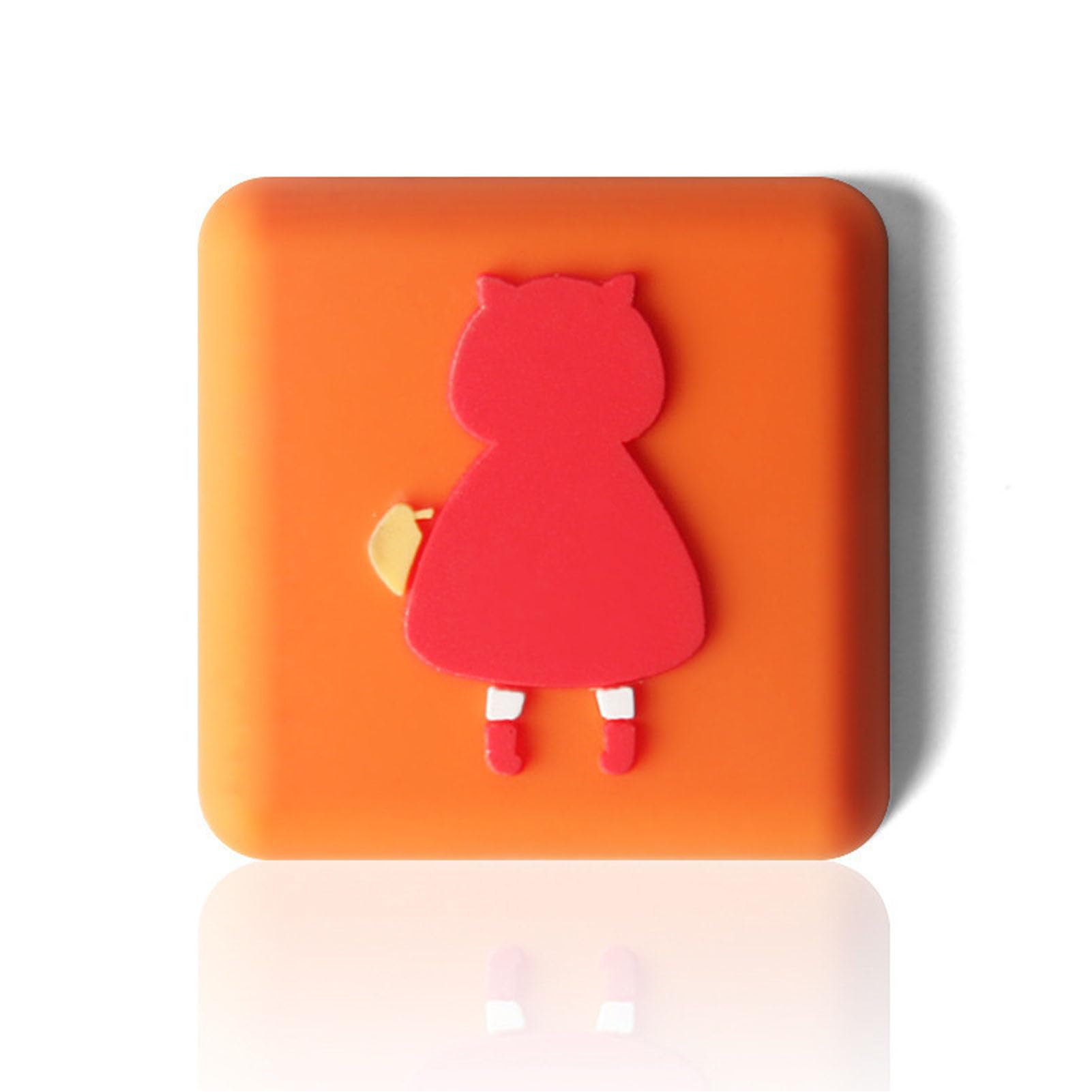 Silicone Door Handle Bumper Cartoon Design, Self Adhesive Silent Stopper for Door, Refrigerator, Furniture, Multipurpose, Cute Cartoon Design (Little Red Hat)