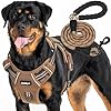 Heavy Duty Tactical Dog Harness for Large Dogs No Pull Adjustable Pet Harness Reflective Service Training Easy Control Pet Vest Military K9 Working Dog Harnesses Large Brown