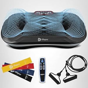 Lifepro Waver Vibration Plate Exercise Machine for Lymphatic Drainage, Muscle Activation, Full-Body Workout Vibrating Platform with Loop Bands, Fitness Equipment for Strength Toning & Fat Loss