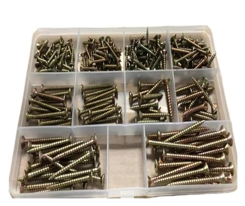 Available In A Variety Of Sizes. 200pcs Box Pack Colored Zinc Plated Fiberboard Nail Countersunk Cross Self Tapping Woodworking Screw M3-M4 Cross Screw
