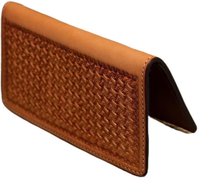 Saddle Tan Checkbook Cover Spider Tooling