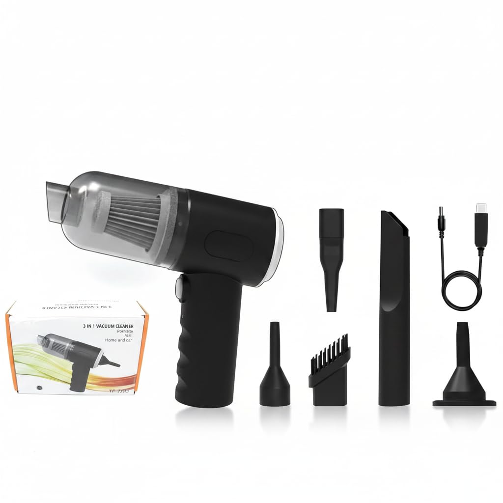 Drumstone Portable 3-in-1 Car Vacuum Cleaner | Wireless Rechargeable Handheld Vacuum & Blower | High Power Car Dust & Pet Hair Cleaner Tool-image-29