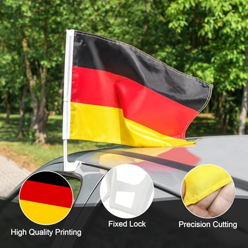 Deutschland Fan-Set, 6-teilig, Autofahnen, Länderflagge, Sport-Dekoration (6-teiliges Deutschland)