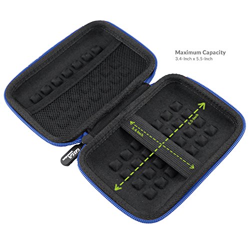 Image of Gizga Essentials Nylon Hard Drive Case Shell, 6.35cm /2.5-inch, Portable Storage Organizer Bag for Earphone USB Cable Power Bank Mobile Charger Digital Gadget Hard Disk, Water Resistance Material, Blue