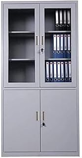 Galaxy Design Cabinet Four Door Glass & Steel Build Grey Colour Size ( L X W X H ) 90 X 40 X 185 cm Model - Gdf-Fc06.