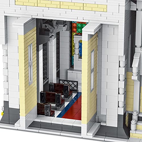 Bausteine Haus Bausatz Gotische Kirche Architektur Modell, 4752 Teile Europäische Straßenansicht Modulares Haus Bausatz… – Bild 8