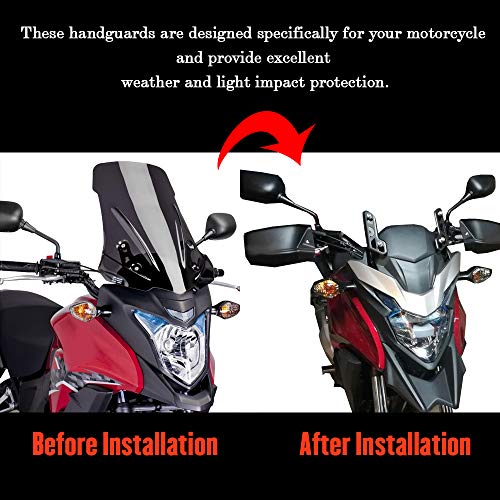 Tazgantax Black Motorcycle Handguard Hand Guard Wind Cold Protector Compatible With Ho-Nda Cb500X Cb500F Cb 500 X Cb 500 F Cb 500X Cb 500F 2013 2014 2015 2016 2017 2018 2019 2020 2021 2022 #TOP5