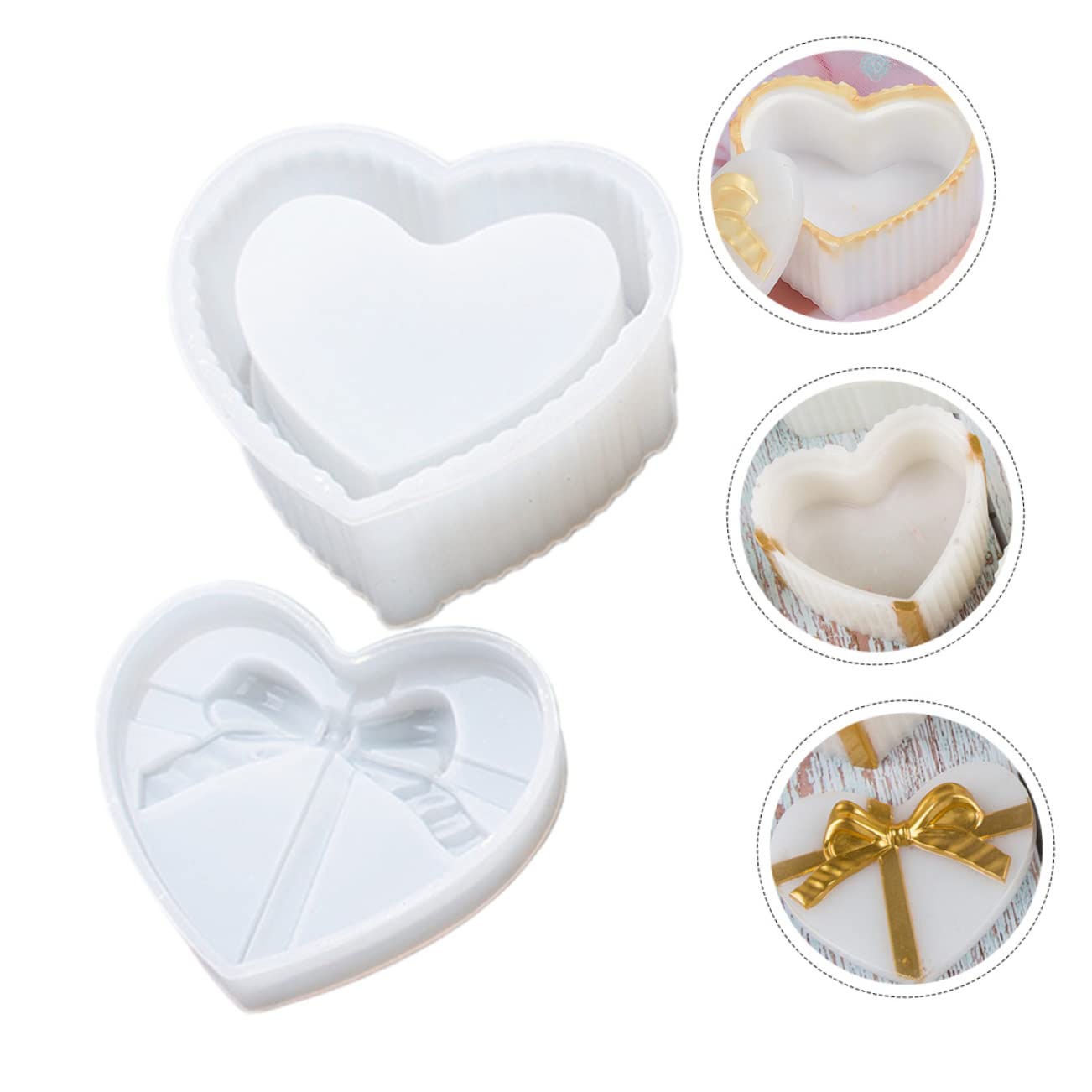 Gadpiparty 3 Set Stampo Silicone Forma Cuore per Epossidica per Creazioni Diy e Decorazioni Facile Riutilizzabile Materiale Silicone con Superficie Liscia