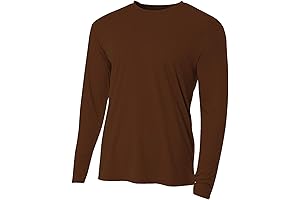 Brown Long Sleeve T-Shirt: Stay Cool and Comfortable with A4 Long Sleeve Cooling Performance Crew
