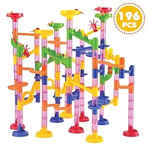JOYIN Marble Run Premium Set（196 Pcs）, Construction Building Blocks Toys, STEM Educational Toy, Building Block Toy(156…