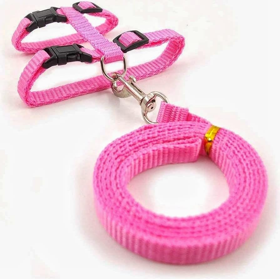 DOSAN 1/2inch Wide 1.5m Lead Basic Full Body Cat Harness with Leash Set for Walking|Adjustable & Durable for Cats Adjustable Soft Sturdy Escape Proof Kitten Vest Harness and Leash with Strip (Pink) (B0D5VRVLXN) Amazon Price History, Amazon Price Tracker