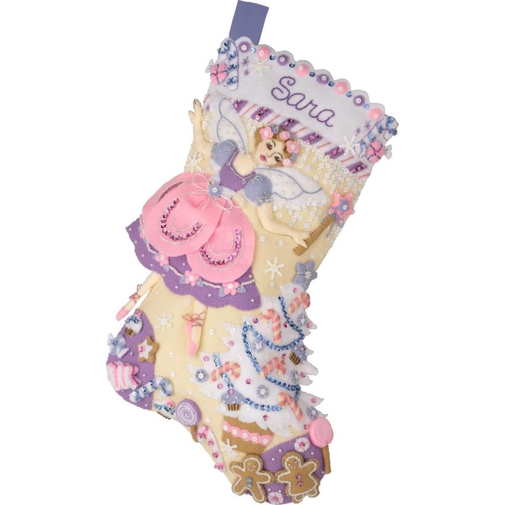 Made to Order Bucilla Sugar Plum Dreams Felt Christmas Stocking Made to Order Bucilla Sugar Plum Dreams Felt Christmas Stocking