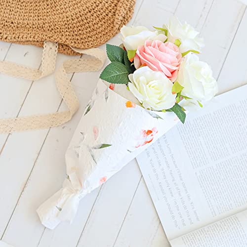 Handmade Thick Natural Flowers Mulberry Paper Large Sheets 20X14 Inches, Painting, Writing Handmade Paper, Decorative Paper, Card Making Paper Diy Craft (Starburst Flowers) #TOP5