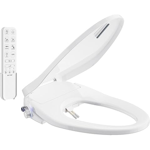 Electric Bidet Toilet Seat Elongated - Dual Nozzles for Female & Hip, Comfort Heate...