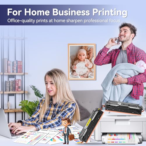 Image of InkNI 206X Toner Cartridges 4 Pack - with Chip Compatible Replacement for HP 206X 206A for Color LaserJet Pro MFP M283fdw M283cdw M283fdn M282nw Pro M255dw M255nw Ink Cartridges W2110X W2110A