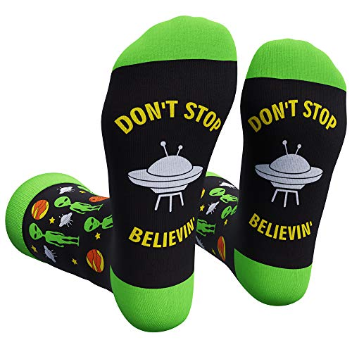 Cavertin Men s Fathers Day Programming Alien Sasquatch Socks with Gift Box for Dad Grandpa