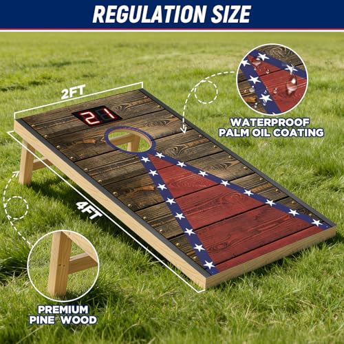 Electronic Cornhole Board Set-Automatic Scoring Corn Hole Game (4x2ft) - image 4