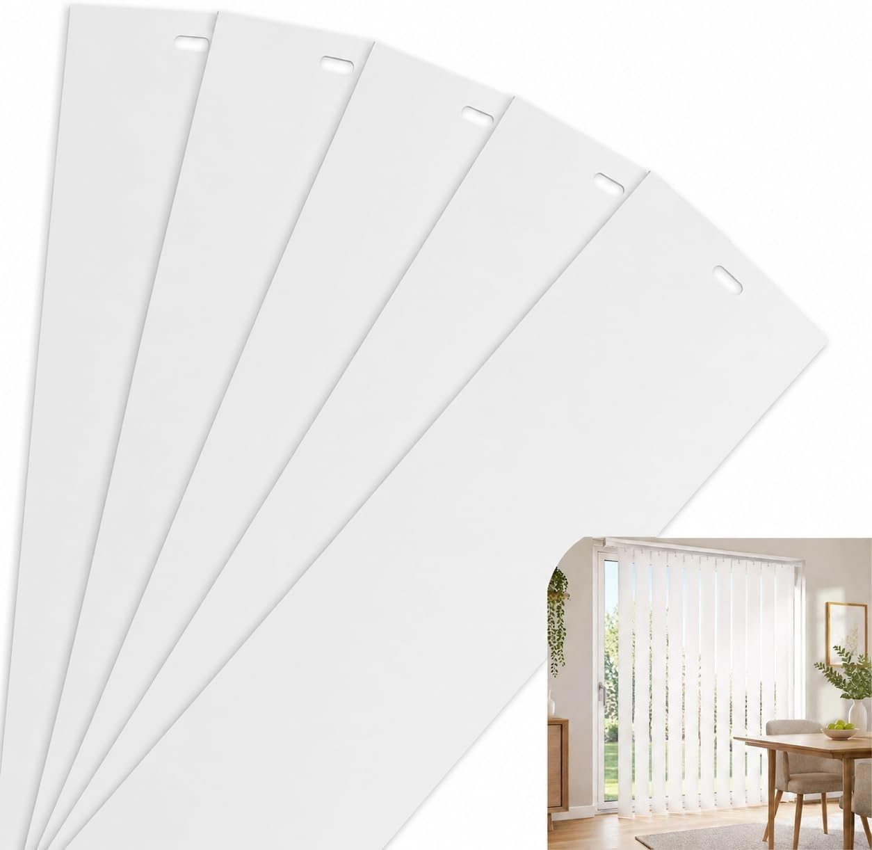 Repara tus persianas verticales con el pack de 2 lamas de PVC blanco compatibles