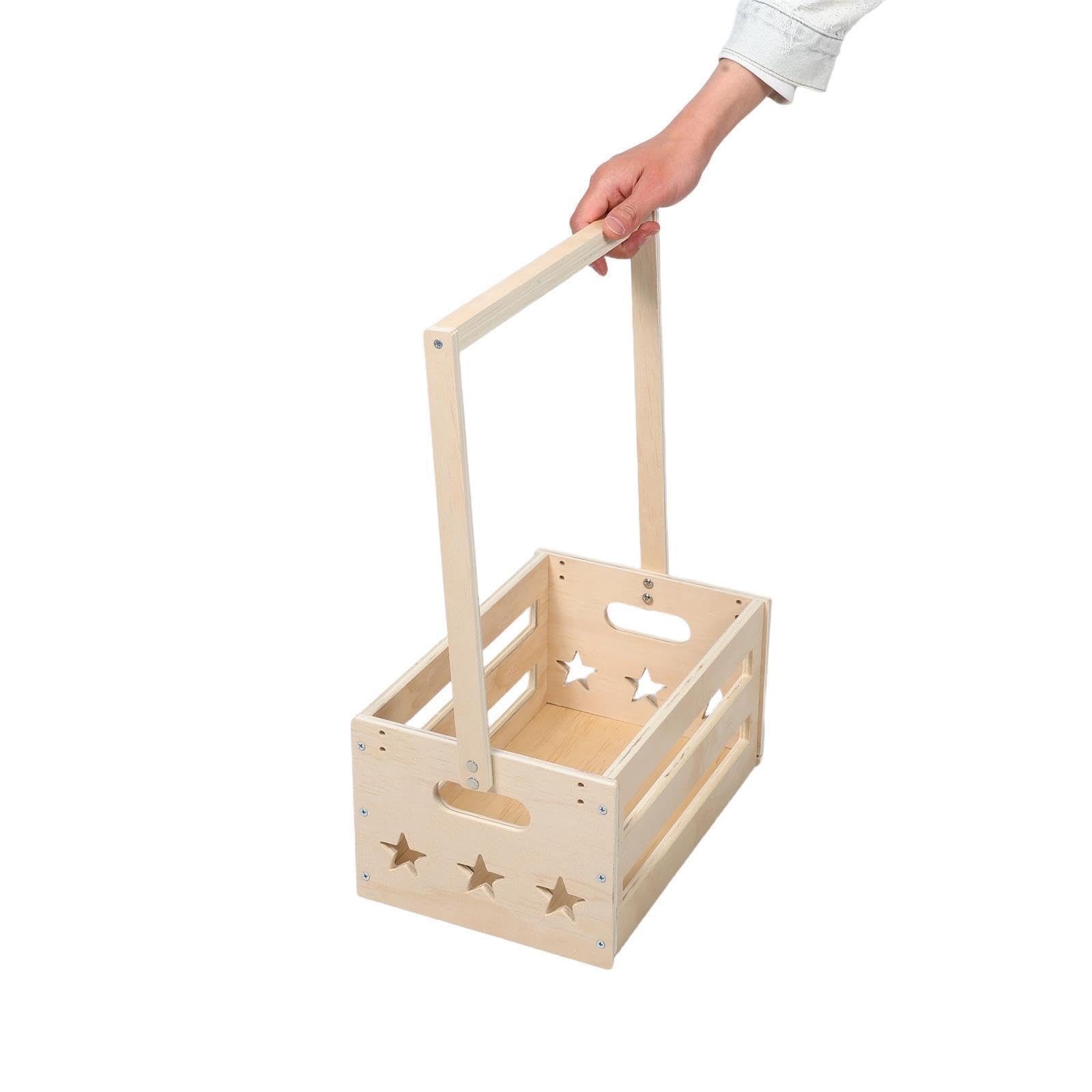 Caja de Almacenamiento Infantil de Madera, Organizador de Ropa y Juguetes para Recién Nacido y Ñiño, Vintage, Beige, Montaje Fácil, para Baño y Shower