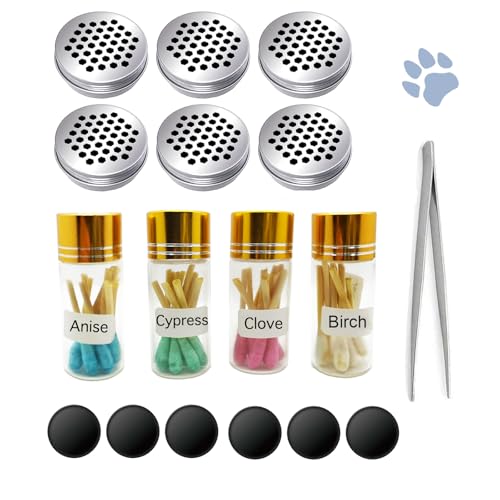 Dog Scent Work Tins Training Kit Nose Work Containers Magnetic Dots Scent Work for Dogs Training Smell Aluminum Cans (6 tins+4 Scent Work kit)