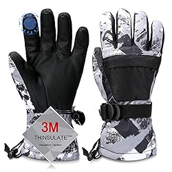 Odtmger Guantes de esquí, Guantes de Nieve Imperme...: [Nota]: por favor, consulte la tabla de tamaño para elegir su tamaño. Si no estás seguro de tu tamaño, elige un tamaño más pequeño de lo habitual. [Material cálido y duradero]: los guantes de nieve están hechos de lana térmica engrosada de doble capa...
