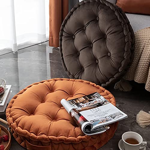 Gouto Large Round Floor Pillows,Round Meditation Pillow,Velvet Sitting Pillows Floor Cushion For Yoga Living Room Balcony Office Outdoor,Seat Cushion Tatami For Chair Sofa,24X24 Inch,Red #TOP5