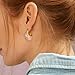 KissYan Acrylic Teardrop Earrings for Women, 14K Gold Plated Resin Chunky Hoop Earrings, Lightweight Hollow Open Drop Hoops Translucent Hypoallergenic Vintage Fashion Jewelry Gifts (Pink)