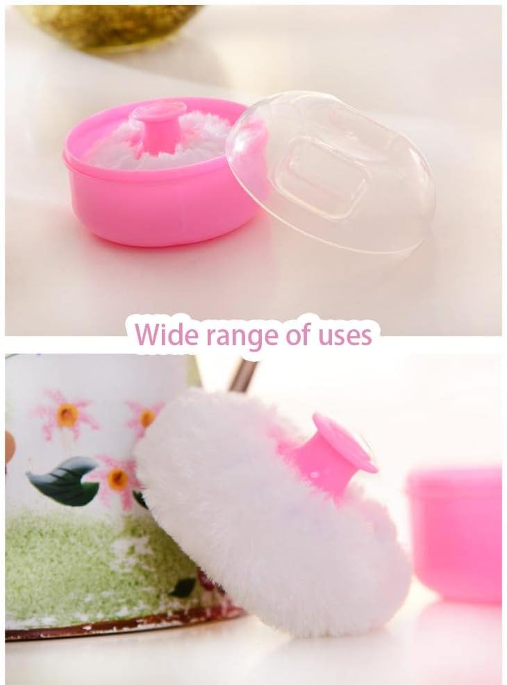 3pcs Powder Puff Box Body Powder Container with Powder Puffs Perfect for Travel Random Color : Health & Household